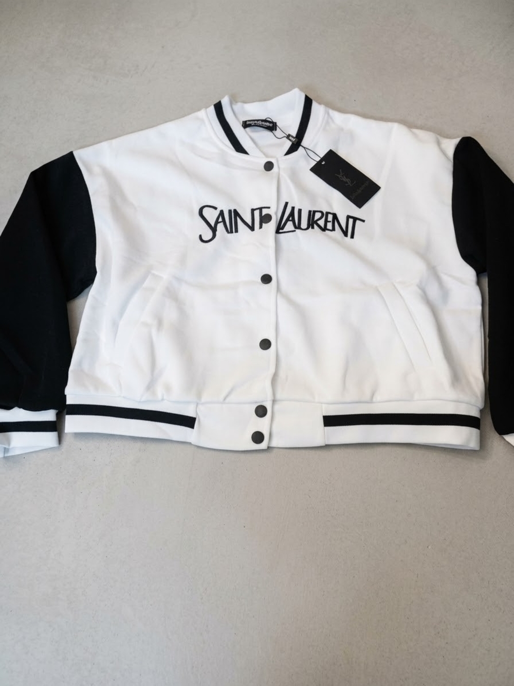Brand NEW Black & White Varsity Jacket with Logo